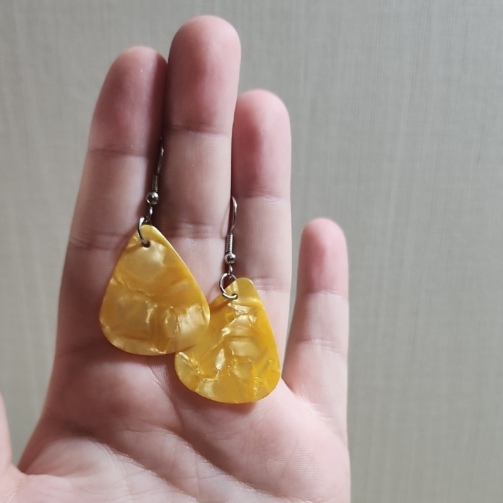 Yellow Teardrop Earrings